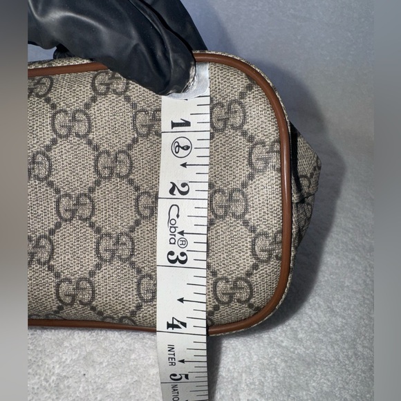 COA Gucci Small Tote in Soft GG Supreme Monogram Canvas Ebony Leather circa 2015